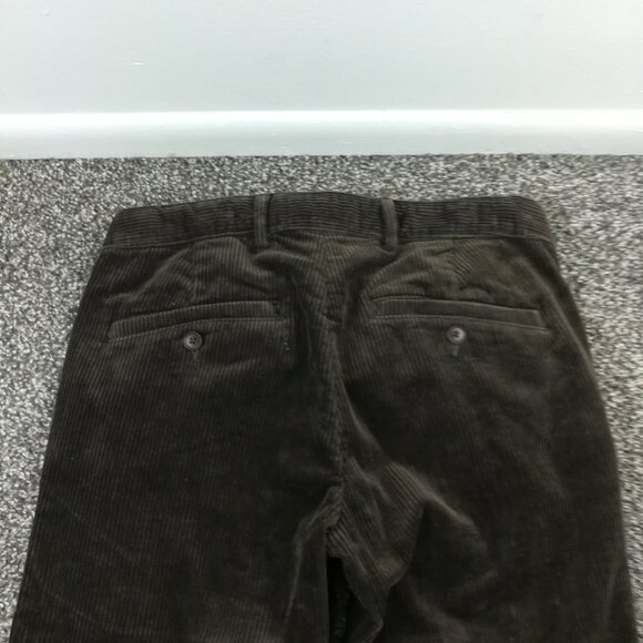 Abercrombie & Fitch Pants Corduroy Flat Front Drawstring Brown Mens 30x27 - Picture 6 of 10